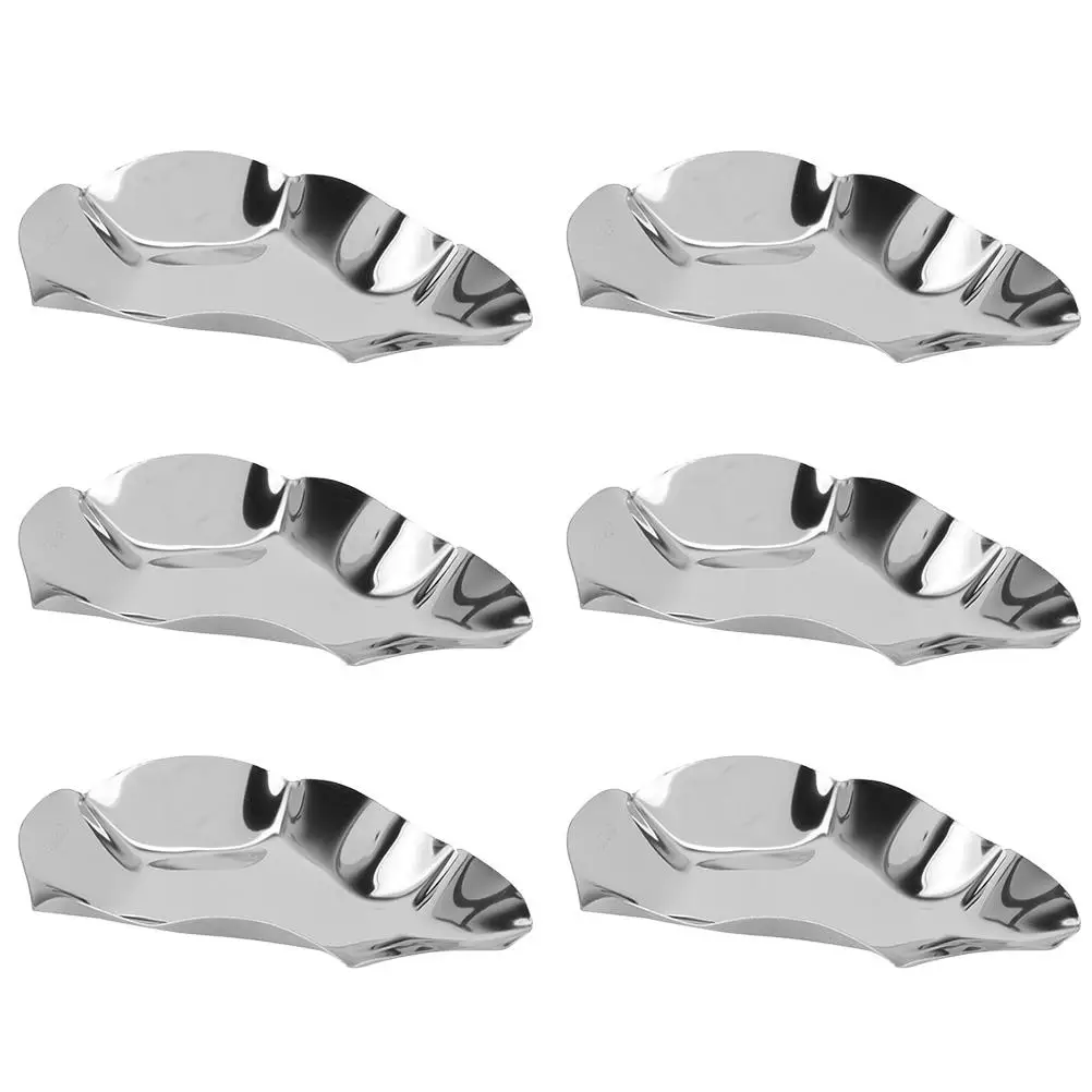

6 Pcs Stainless Steel Dipping Bowls Oyster Plates Sauce Dishes Reusable Shells Heat Resistant Stackable Serving Plates Kitchen