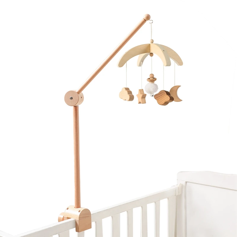 Ensemble de supports en bois pour lit de bébé, Mobile, cloche, Support en arc, Protection des jouets de nouveau-né, hochet, jouets pour bébé