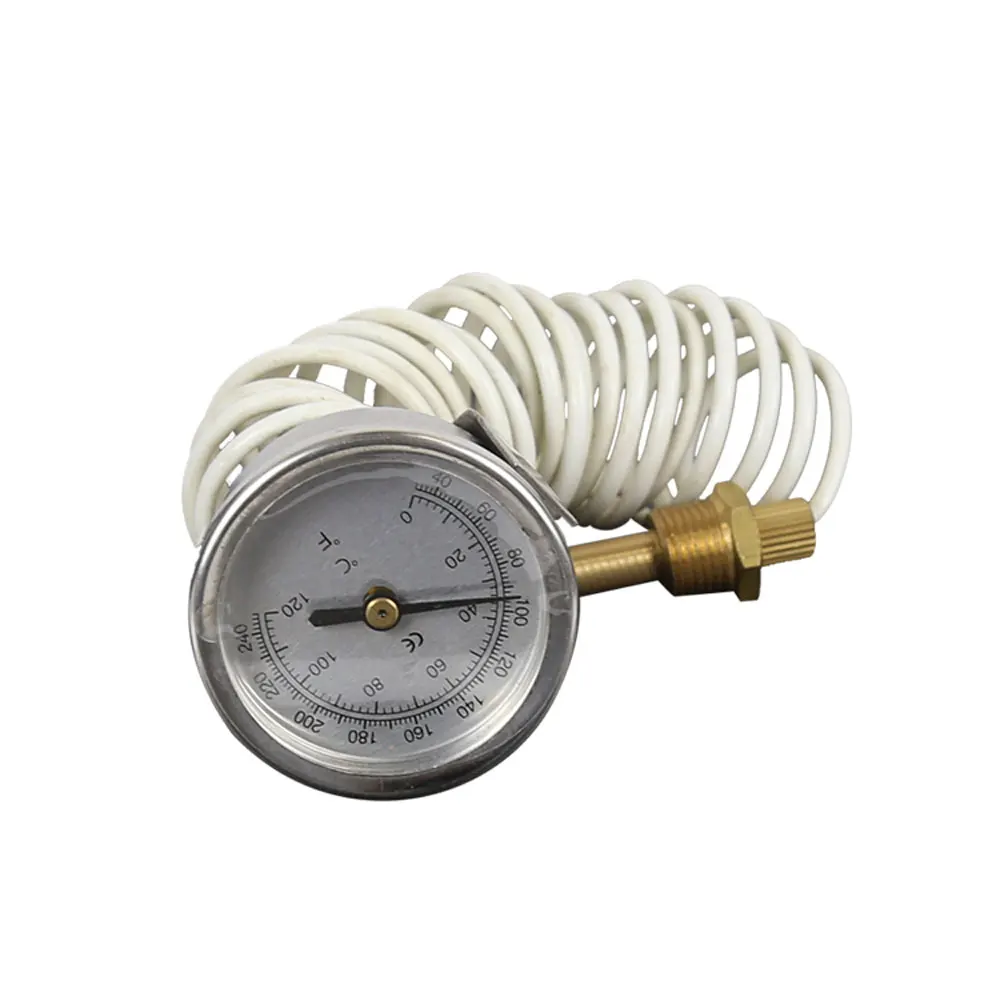 0-120 Degrees Celsius Stainless Steel Thermometer - Water-temperature Gage with 2.5 Meter Probe TEMP for Boiler Room 32-248 F