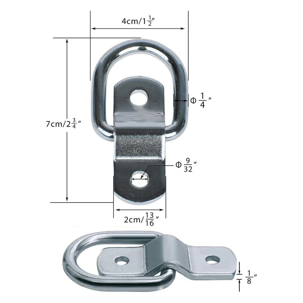 Anelli a D resistenti da 3/8 pollici Ancoraggi di ancoraggio Anello Ganci di ancoraggio Rimorchio Camion ATV Barca Kayak Staffa di montaggio