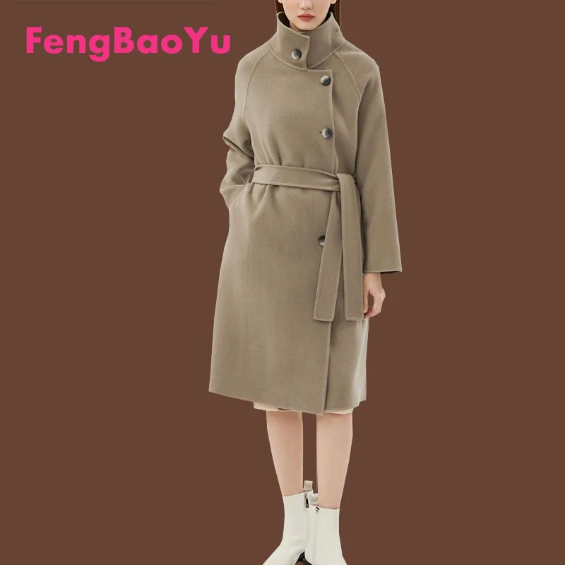 

Fengbaoyu High-end Autumn Winter New Double-sided Cashmere Ladies Coat Women's Long Temperament Fashion Trend Woolen Korean Coat