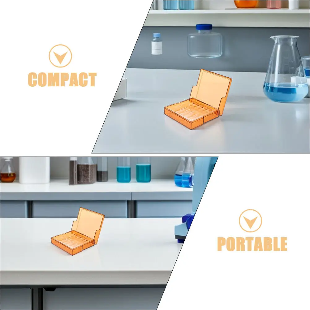 2Pcs Amber Ampoule Organizer Lightproof Plastic Injection Storage Carrying Box Ampoule Storage Plastic Box with Lid