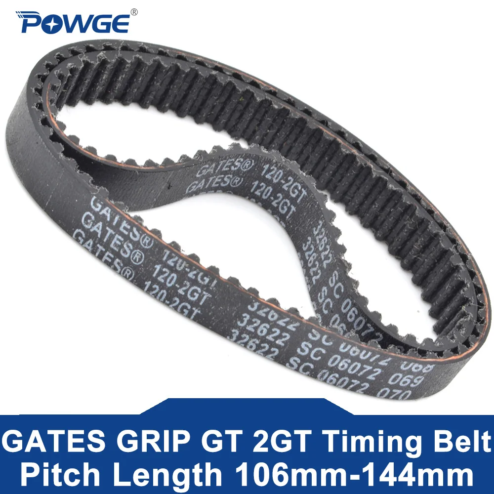 POWGE GATES 2GT Timing belt Lp=106 108 110 112 114 116 118 120 122 124 126 128 130 132 134 136 138 140 142 144 Width 3-15 Rubber