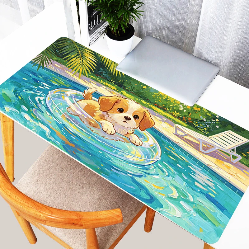 Cute dog Mouse Pad kawaii Anime Desk Mat Office Laptop Gamer Carpet Non-Slip Computer Mouse Mat Large