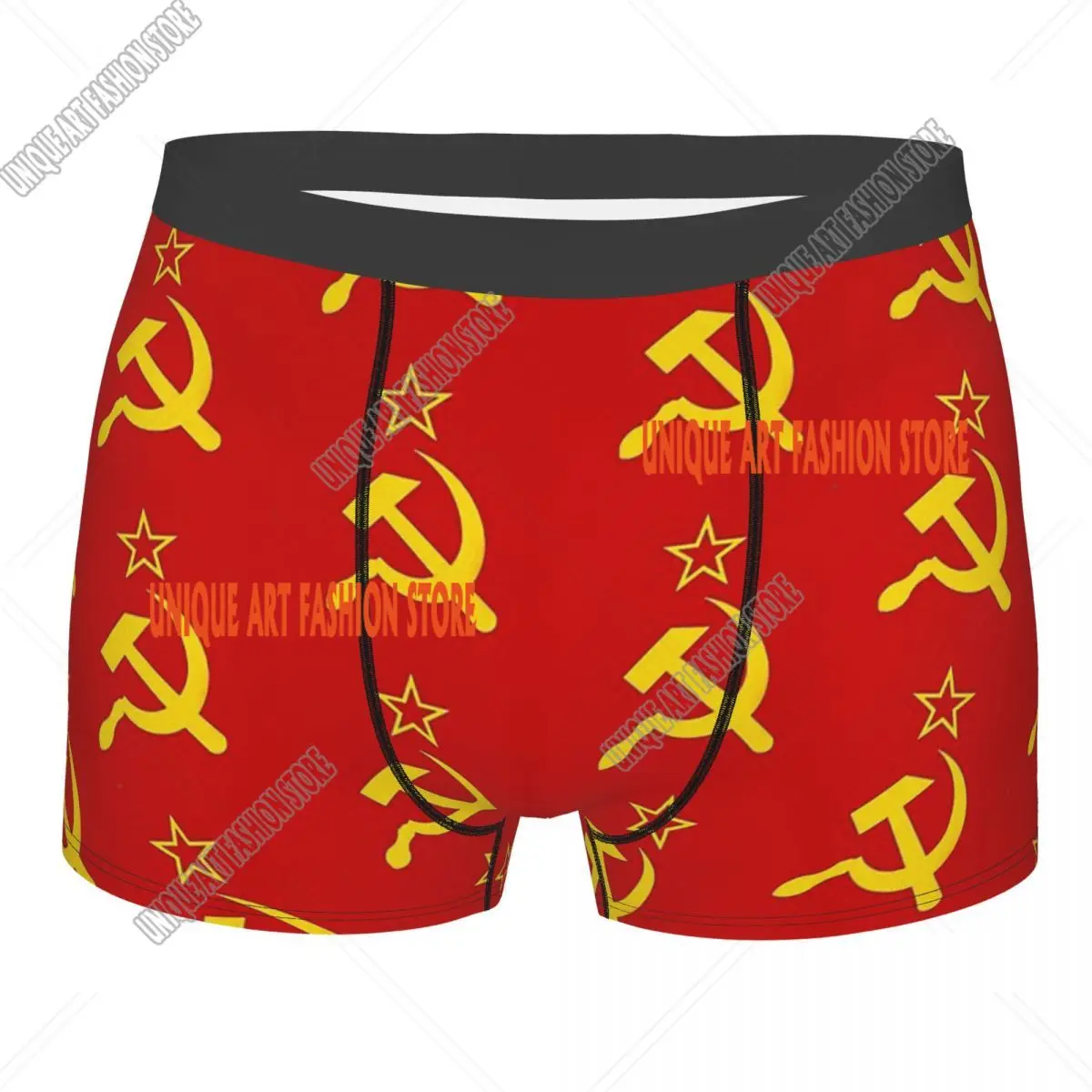 USSR Hammer And Sickle CCCP Retro Russian Soviet Flag Underpants Cotton Panties Male Underwear Print Shorts Boxer Briefs