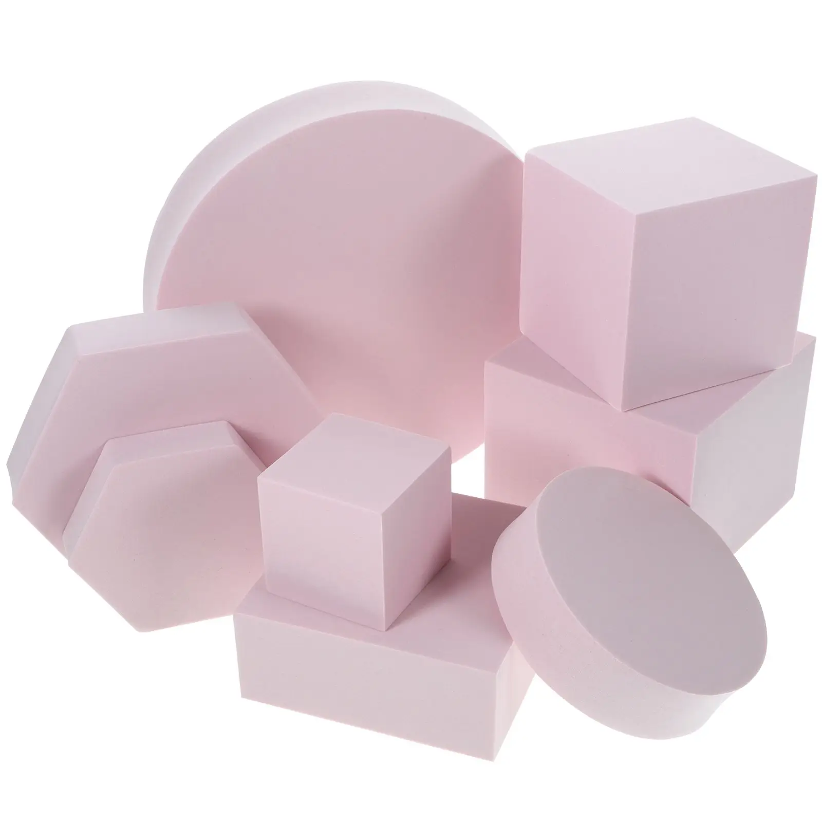 

8 Pcs Geometric Three-dimensional Ornaments Lipstick Photography Props for Photoshoot Studio Polymer Foam Product Makeup Shop