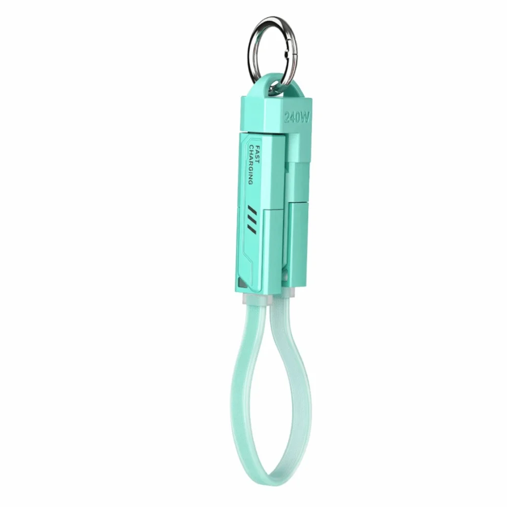 4 in 1 240W Keychain Type C with Portable Cord PD Fast Charging Cable Fast Charging 240W Portable Fast Charging Cable Emergency