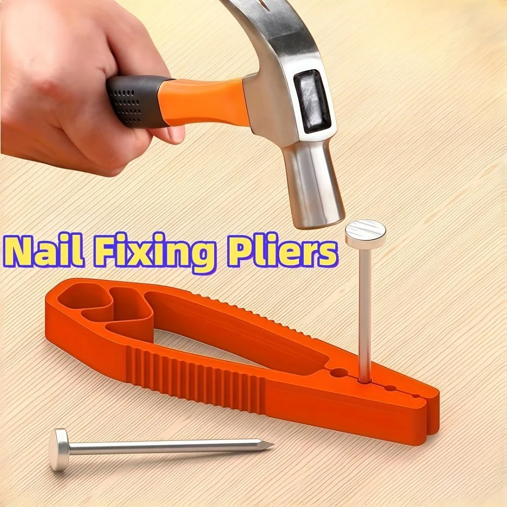 1pc New  Ergonomic Nail Fixer Tool Anti-Slip Plastic Nail Holding Pliers Safe Hammering Helper for Woodworking  And Repair