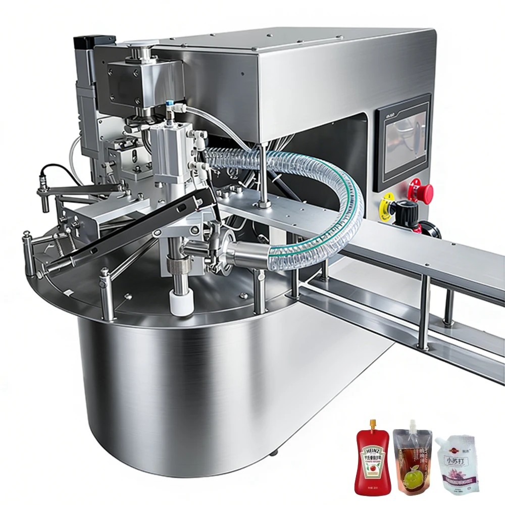Spout Pouch Filling Machine Desktop Automatic for Juice Detergent Honey Sauce Ketchup Shampoo Lotion Water Oil