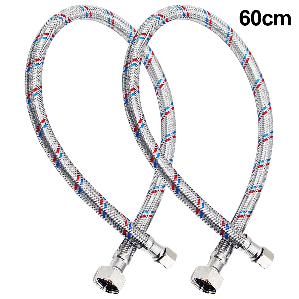 2Pcs Stainless Steel Faucet Water Supply Lines 16/24/32