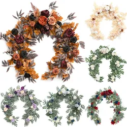 Wedding Table Simulation Flower Decoration 180x50cm Artificial Rose Table Long Vine Trailing Flower Arch DIY Party Backdrop Pops