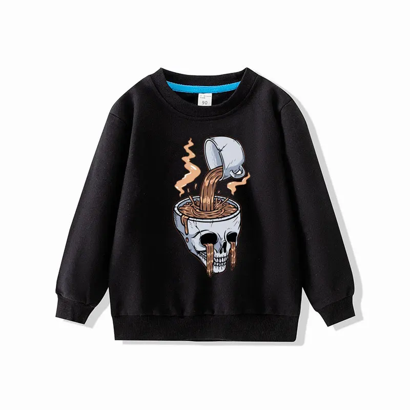 Halloween Children Sweatshirts Pumpkin Skeleton Shirts for Kids Long Sleeve Boys Girls Pullovers Toddler Tops Baby Costume