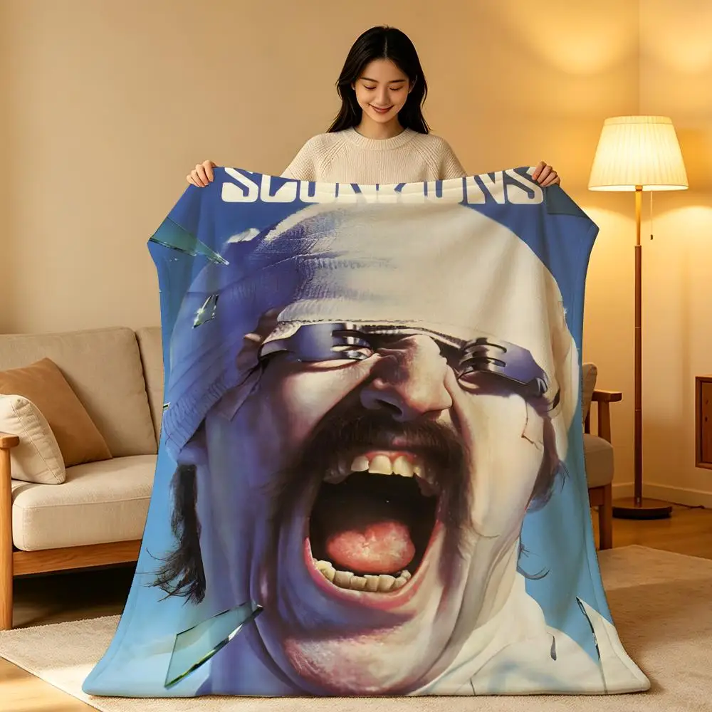 Band S-Scorpions Throw hot High-Density Short Plush Blanket Soft Skin-Friendly for Sofa Nap Air-Conditioned Room