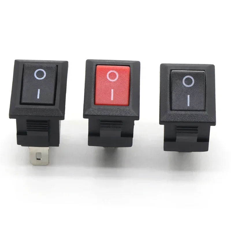 2/5/10Pcs KCD11 Series przełącznik Rocker 2/3 Pin 2 pozycja przełączniki zasilania 3A 1250V/250V AC 15mm x 10mm czarny/czerwony