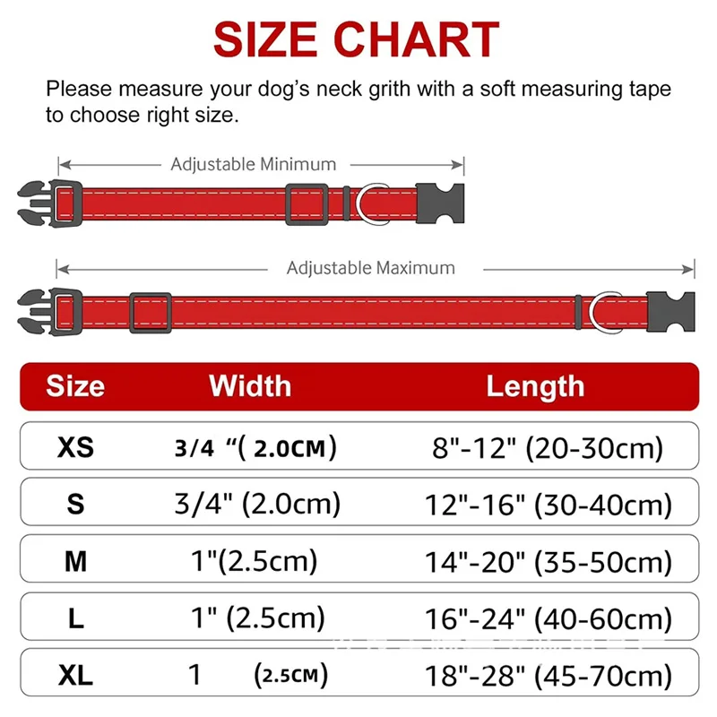 Reflective Nylon Dog Collar For Small Medium And Large Dogs_voghion.com