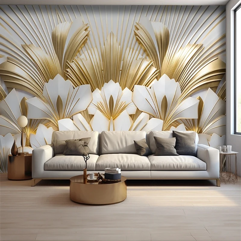 Custom Mural Wallpaper Abstract Leaves Branches Home Decor Background Wall Covering Backdrop Papel De Parede Fresco Tapety