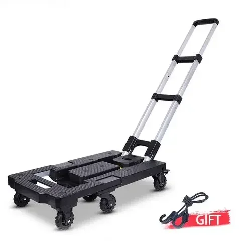 150kg Extendable Base Heavy Duty Foldable Hand Sack 7 Wheels Trolley Folding Truck Barrow Cart Travel Portable Home Use