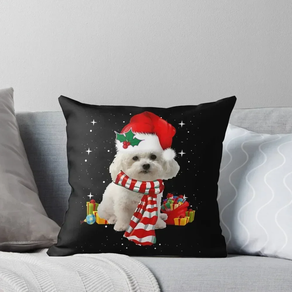 

Funny Bichon Frise Christmas Throw Pillow Couch Pillows luxury decor Christmas Pillow Covers Luxury Cushion Cover pillow