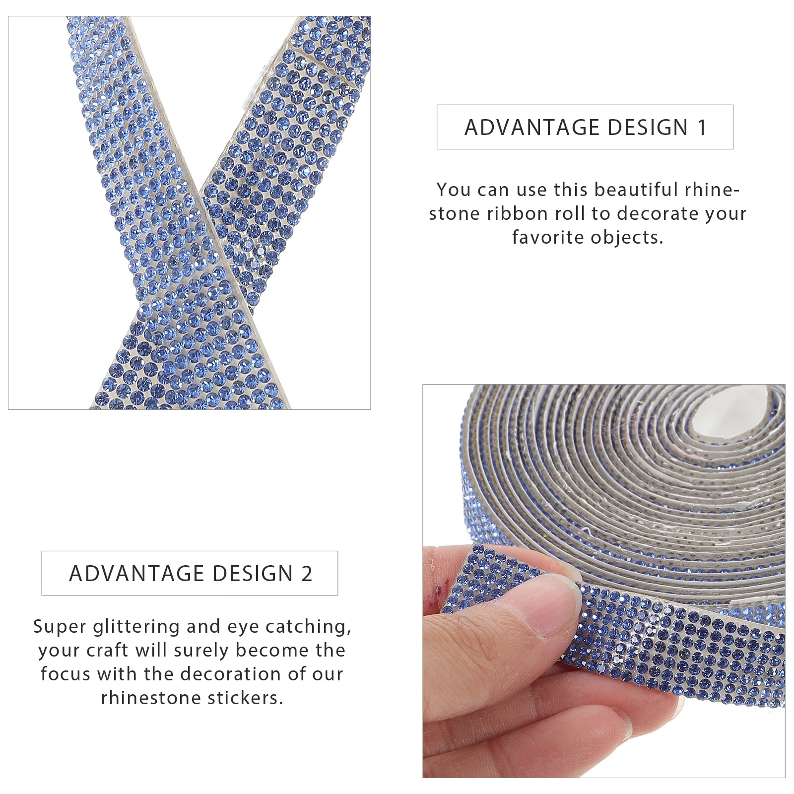 1 rol decoratieve strassstickers zelfklevend Sparkle Craft lint voor telefoonvaas tas kledingaccessoire