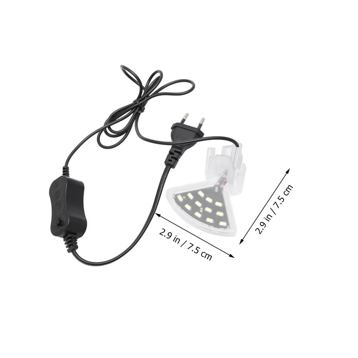 Aquarium LED Clip Light 5V USB Ultra Thin Bright Fish Tank Lamp for Aquatic Plants EU Plug