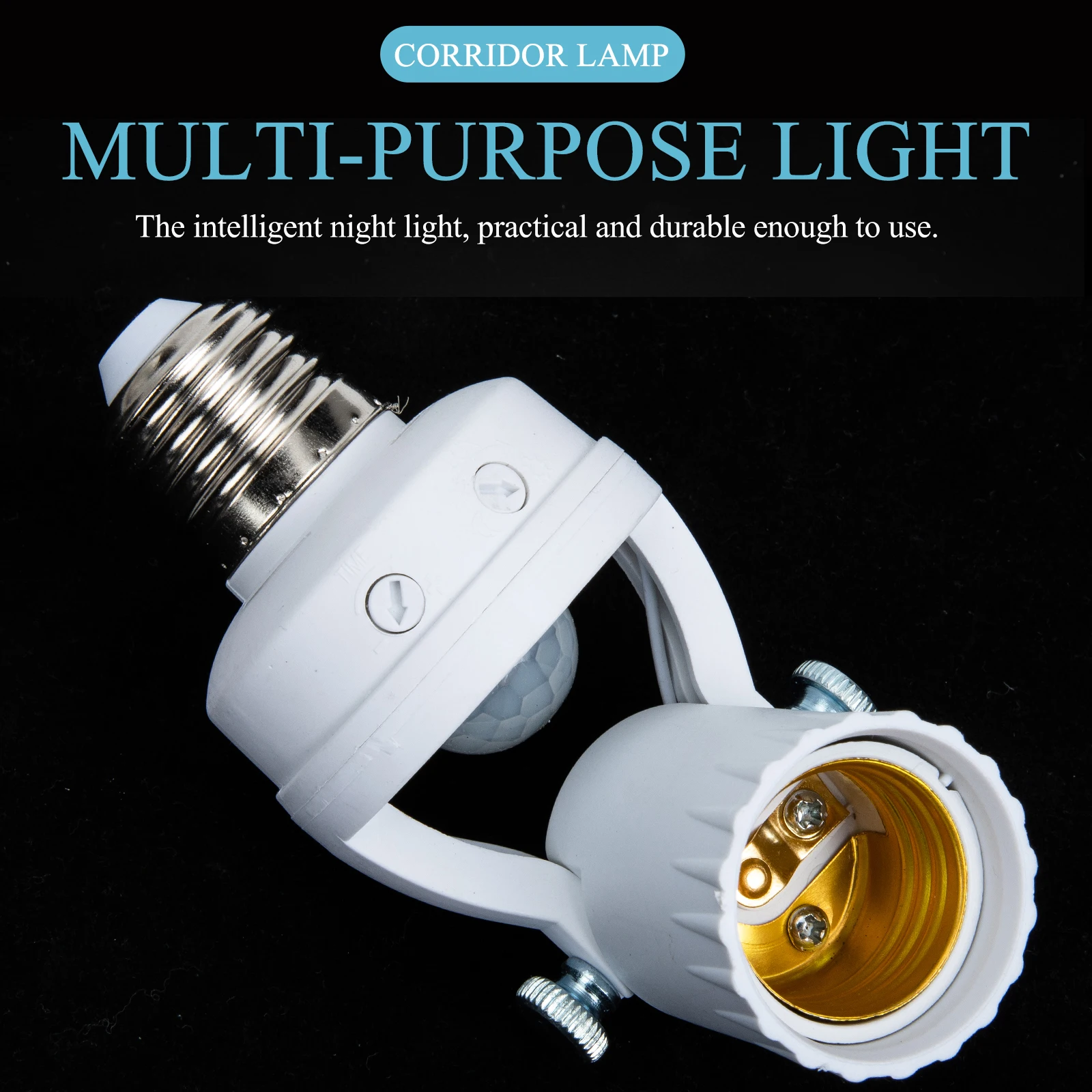 

Human Infrared Sensor Lamp Holder E27 Adjustable Durable Pc Iron Material High Sensitivity Easy Install Practical Light Socket