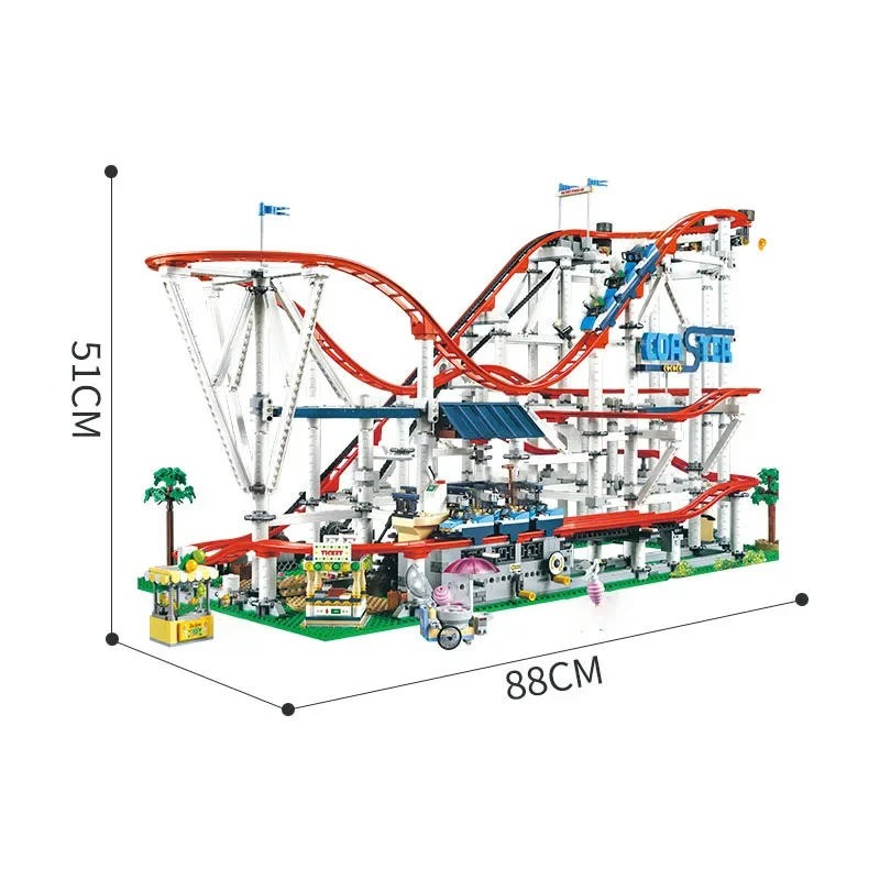 ชุดตัวต่อรถไฟเหาะขนาดใหญ่ GSF 4124 ชิ้น แบบจำลองสวนสนุก ตัวต่อแบบเข้ากันได้ ของเล่นเด็ก ของขวัญวันเกิด วันคริสต์มาส
