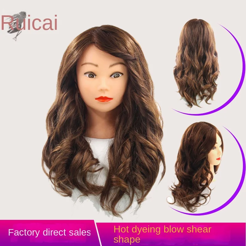 100% real human hair  head modell  teaching head  practice hot roll cut modeling dummy head 12inches-18 inches