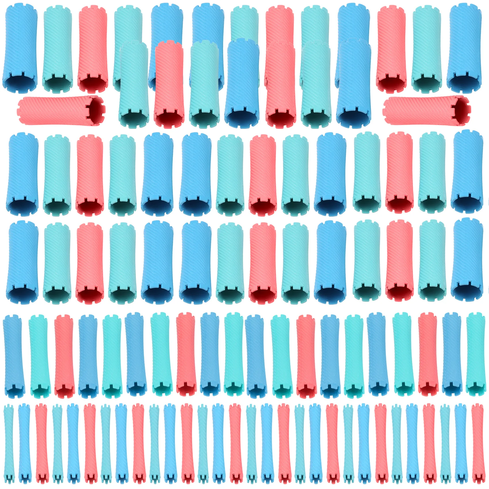 100Pcs/Set 10 Sizes Hair Perm Rods Kit Cold Permanent Bar Plastic Curlers Rollers Set Wave  Corn Hair Maker Stylinga83x