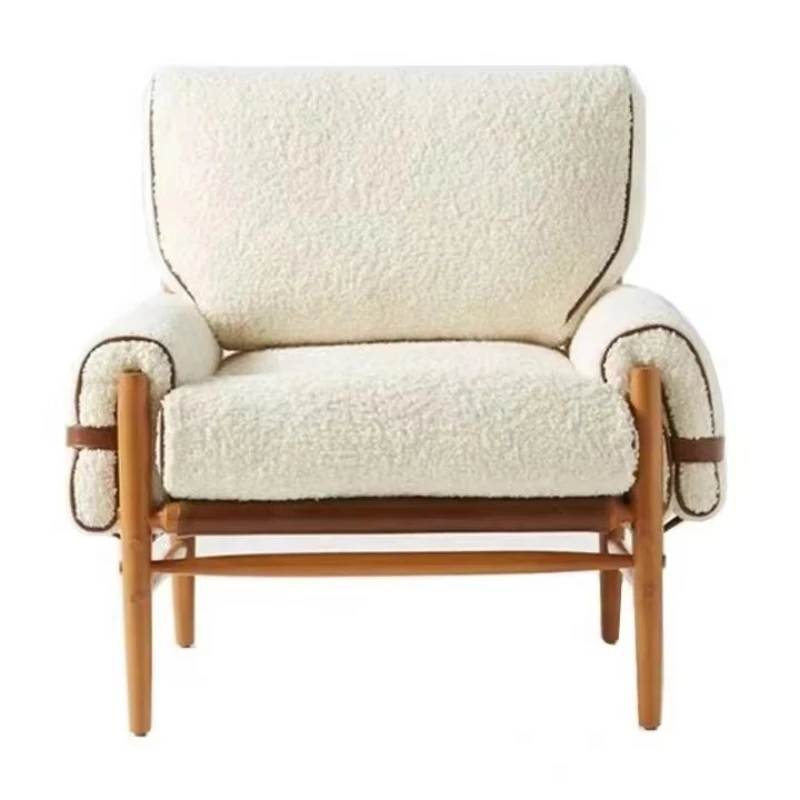 

Дизайнерская современная мебель для гостиной Тедди, шерстяное дерево, кресло для отдыха, одиночный диван