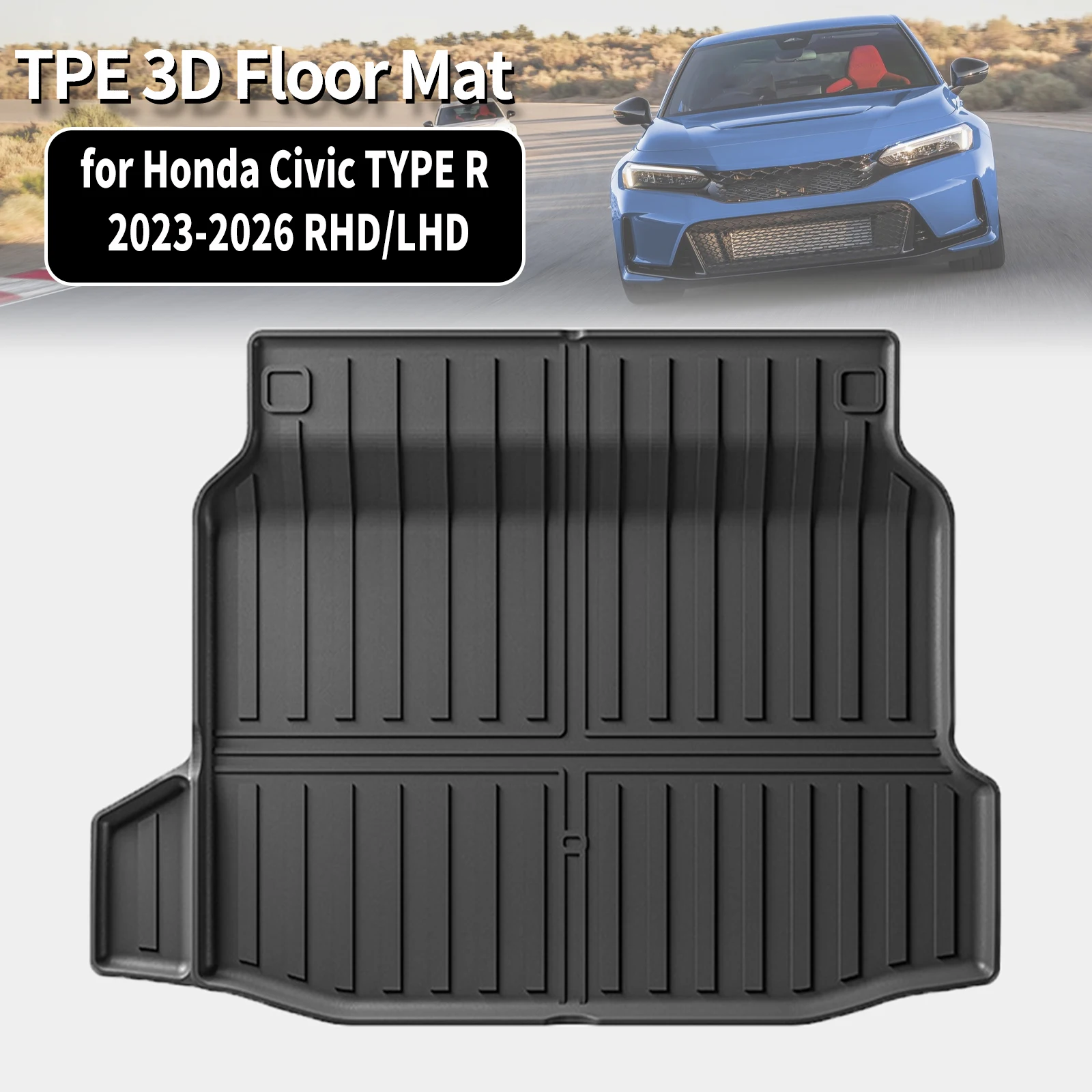 for Honda Civic TYPE R FL5 2023 2024 2025 2026 RHD/LHD TPE Trunk Mat Non-Toxic Odor Free Eco Friendly Custom Fit Car Supplies