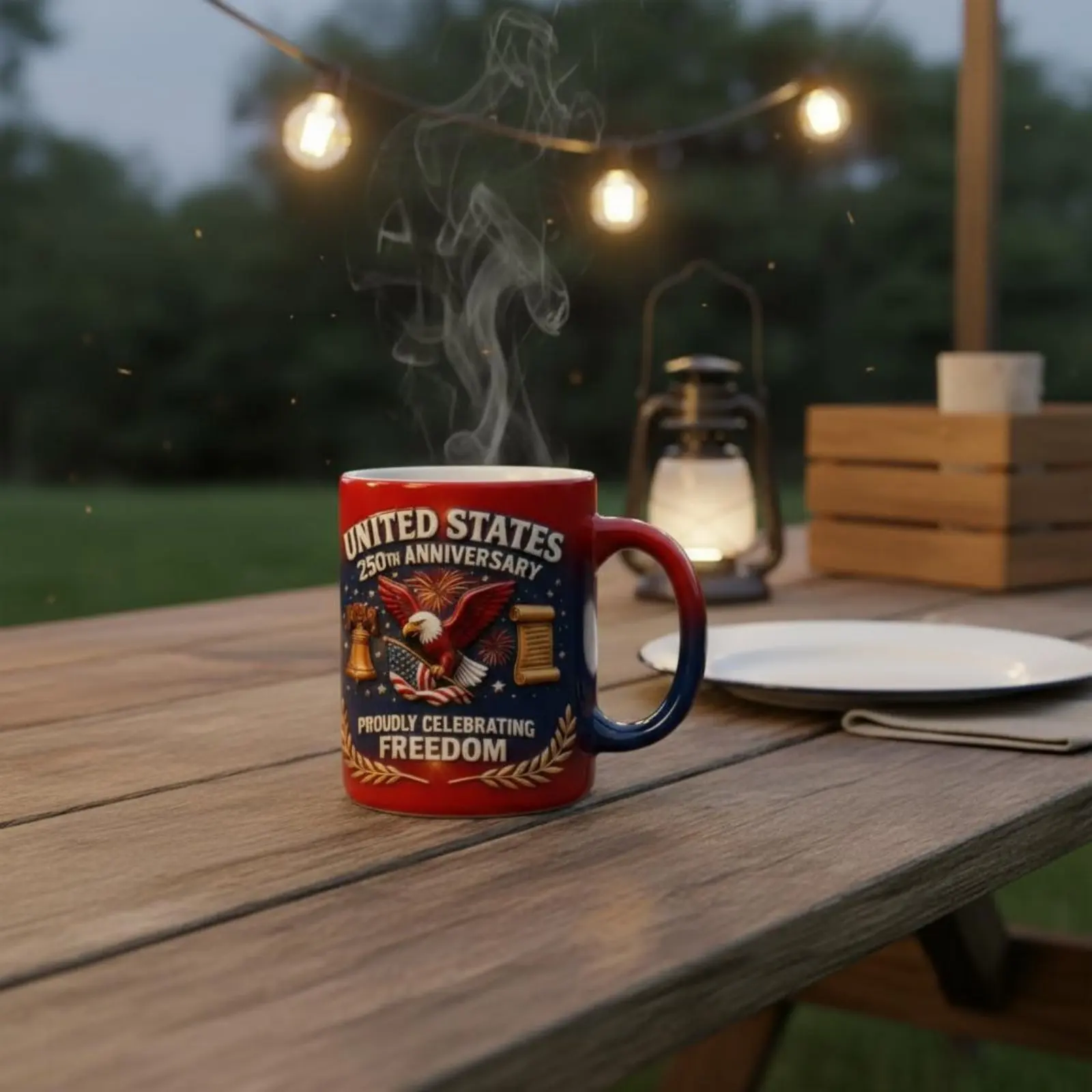 

United States 250th Anniversary Mug Novelty Gift United States 250th Anniversary Mug Patriotic Coffee Mug Embossed Embossed