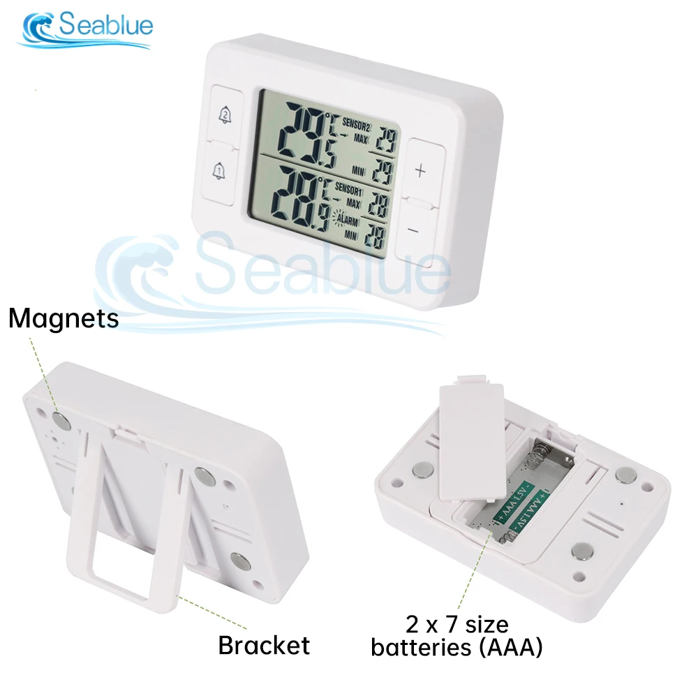 Multifunctional Wireless Weather Station Forecaster Indoor Outdoor Thermometer Temperature Sensor LCD Screen Alarm -40℃~60℃