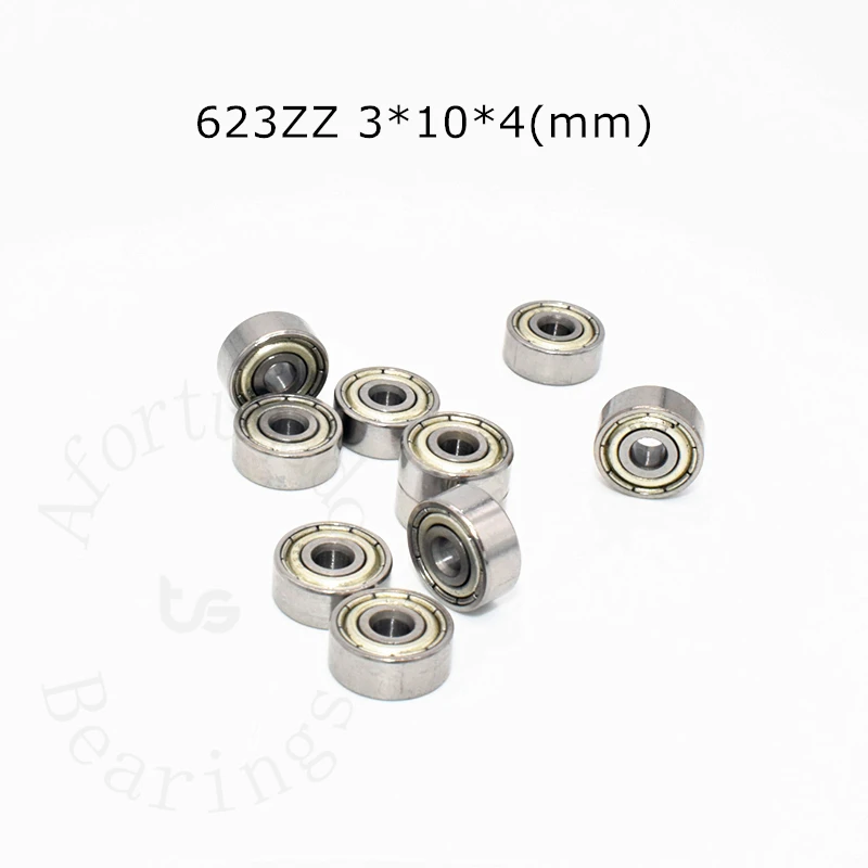 Łożysko 623ZZ 10 sztuk 3*10*4(mm) stal chromowana, metalowe, uszczelnione, szybkie, części do urządzeń mechanicznych