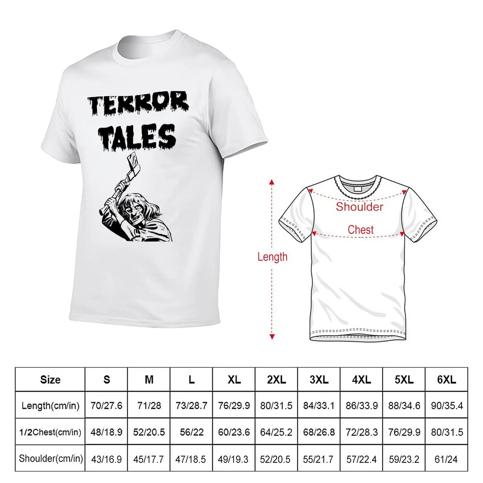 New Terror Tales logo (Eerie Publications) T-Shirt oversized t shirt tops men t shirt