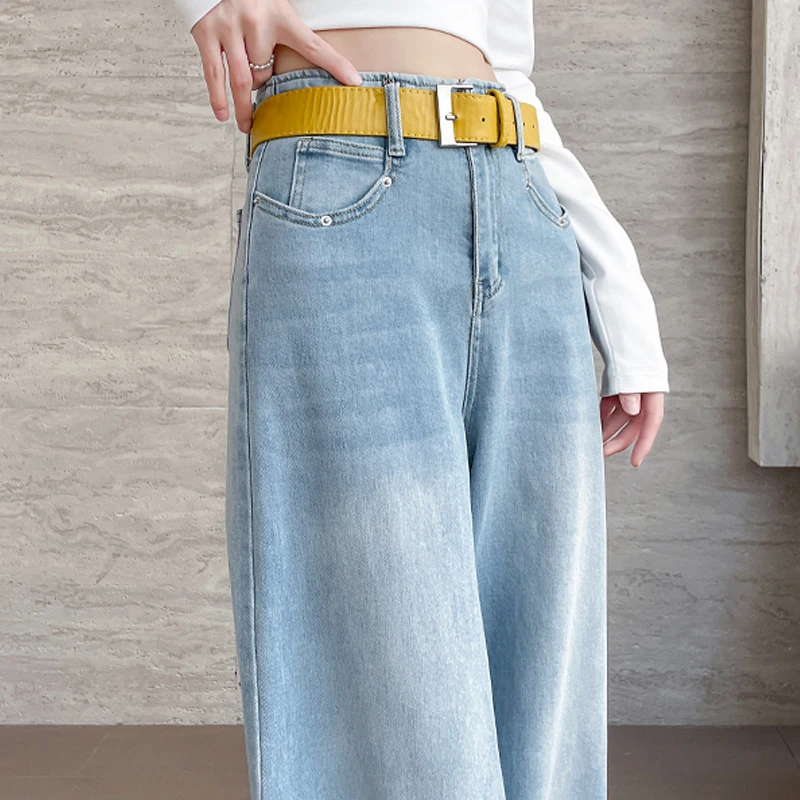 Zomermode dames witte jeans casual hoge taille baggy jeans elegante dames wijde pijpen broek broek vintage kleding