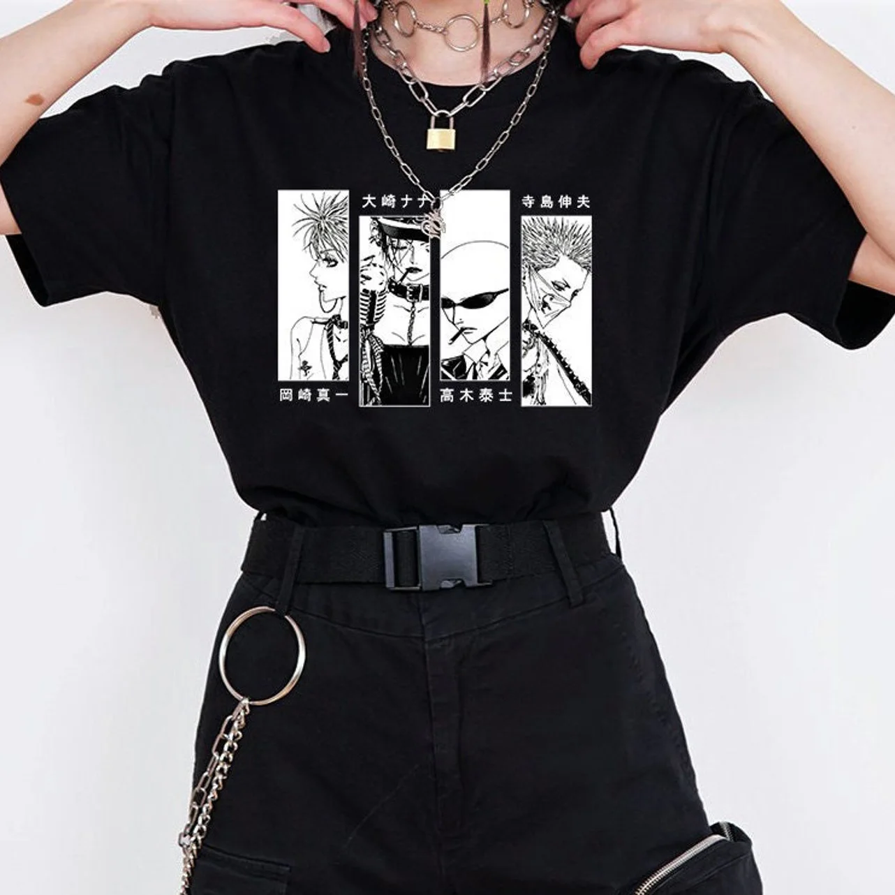 Nana Eyes Shirt donna Anime Kawaii t-Shirt Girl Y2k Streetwear Goth top donna Tee Unisex manica corta vestiti oversize