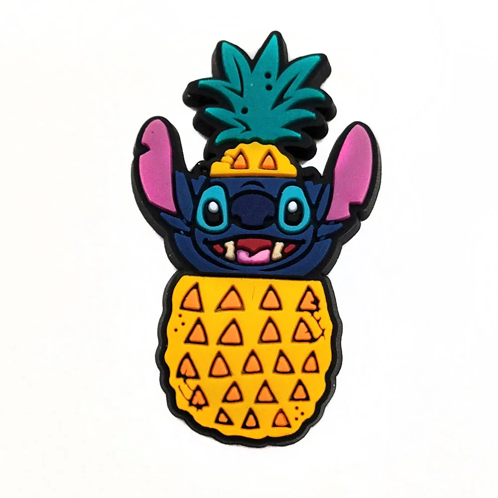 Cute Disney 1PCS Stitch PVC Shoe Charms DIY Cartoon Blue Sandals Accessories For Clogs Pins Decorate Boys Kids X-mas Party Gifts image 6