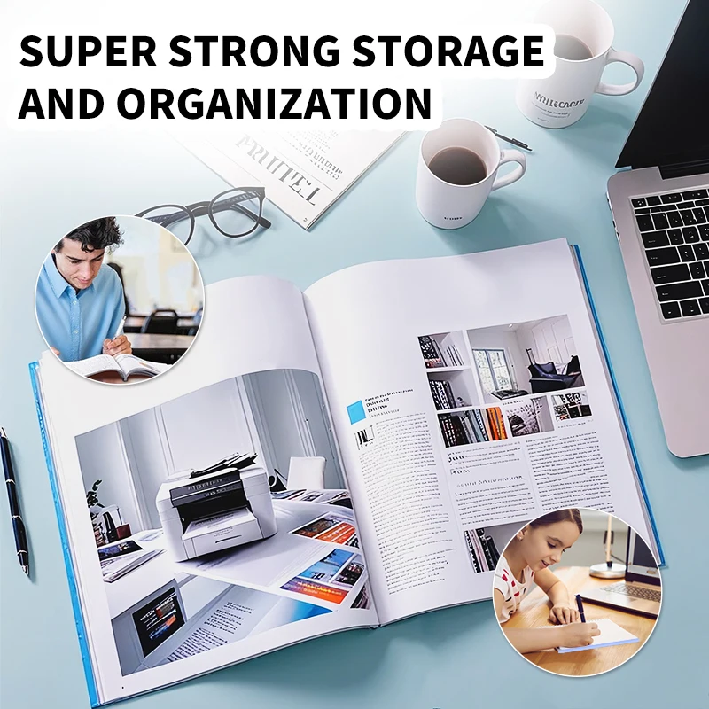 أغطية تقرير القضبان المنزلقة ذات المقبض الثلاثي - تشكيلة من 5 ألوان - 10 قطع، مجلدات مستندات شفافة مقاس A4 والرسائل، سعة 70 ورقة