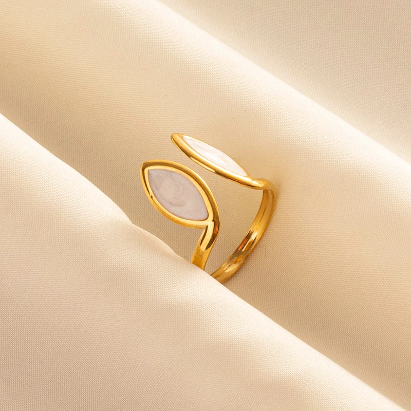 High Quality Antique White Stainless Steel Ring 2024 New Fashion Heart-Shaped Oil Drop Retro Ellipse Rabbit Ears Star Moon Rings