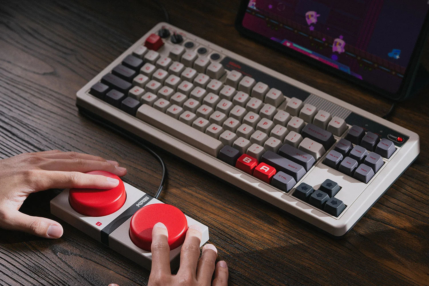 AKNES 8BitDo Retro Mechanical Keyboard Bluetooth/2.4G/USB-C Hot Swappable Gaming Keyboards for Windows and Android Accessories