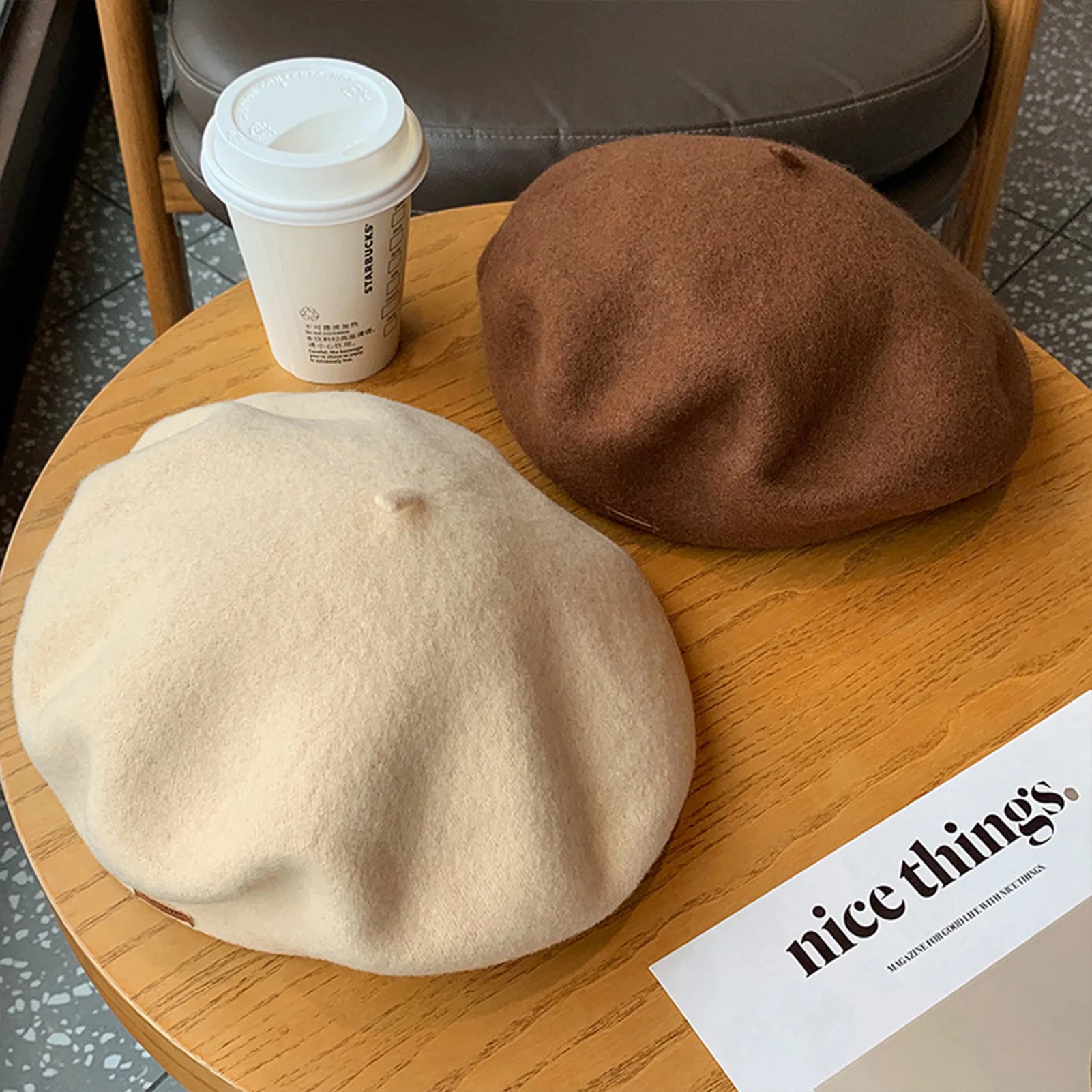 Beret Hat Chic Winter Headwear - Beret French Wool ulasan dan harga