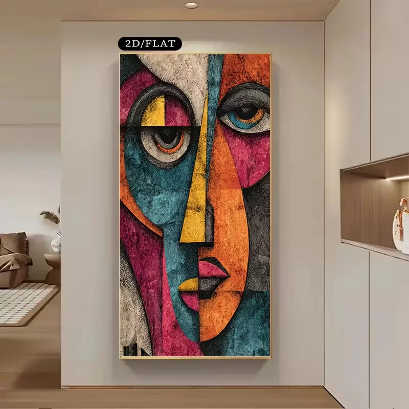 1pc frameless Canvas Painting 2D Flat, 2D Flat, 1pc Large Frameless Modern Mural Canvas Art Measuring 27.5 by 55.1 Inches Or 70