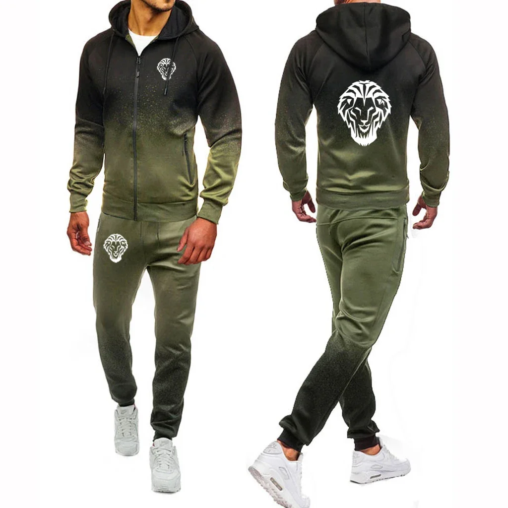 Leon Athletic Club De Bilbao 2024 Autumn And Winter New Suit Male Hooded Sweatshirt Zipper Casual Fashion Two Piece Sets