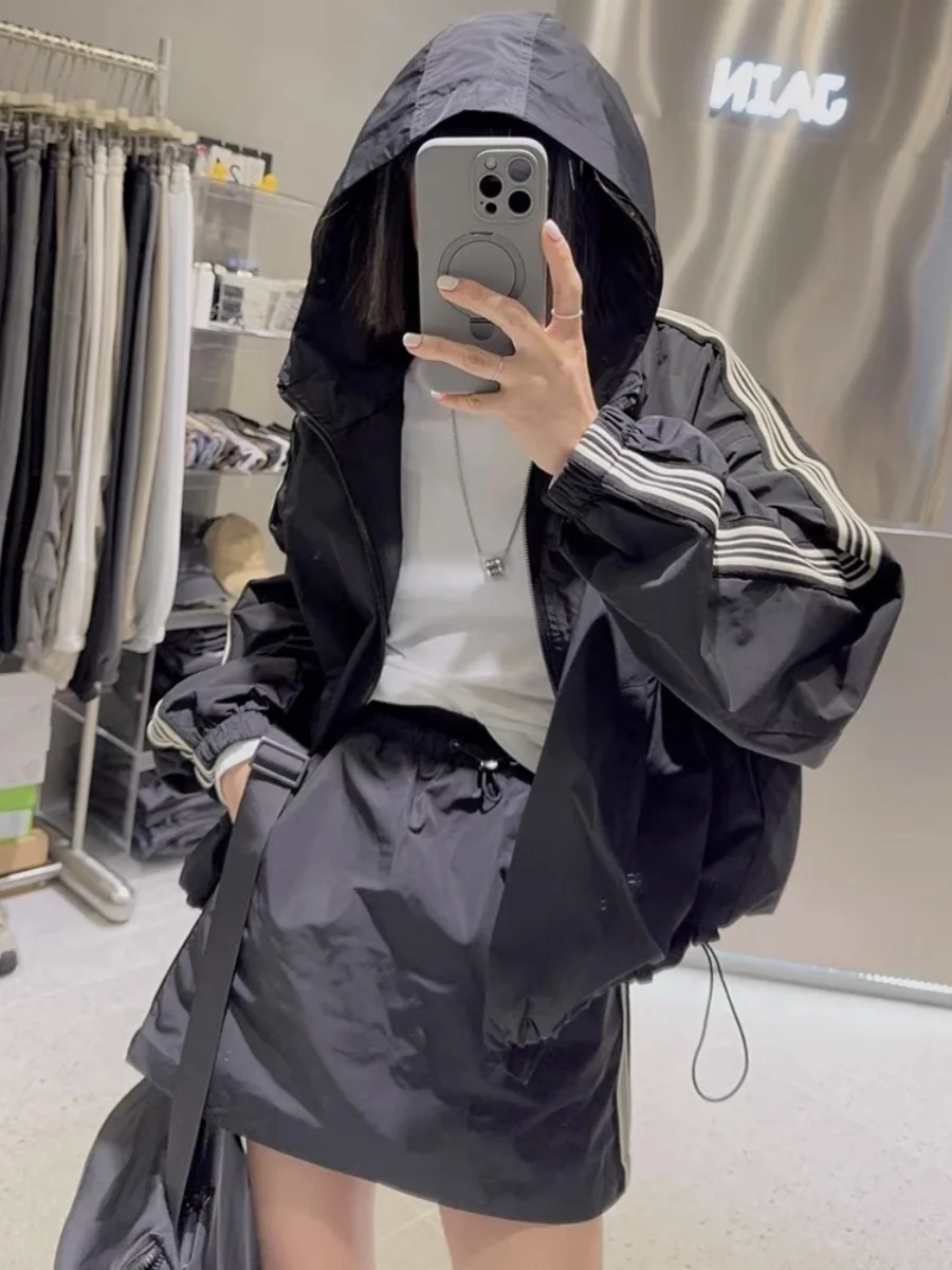 

Spor Lightweight Women's Two-Piece Set Sun Protection Skirt And Jaet Street Sle Summer Faion Workwear ort Skirt