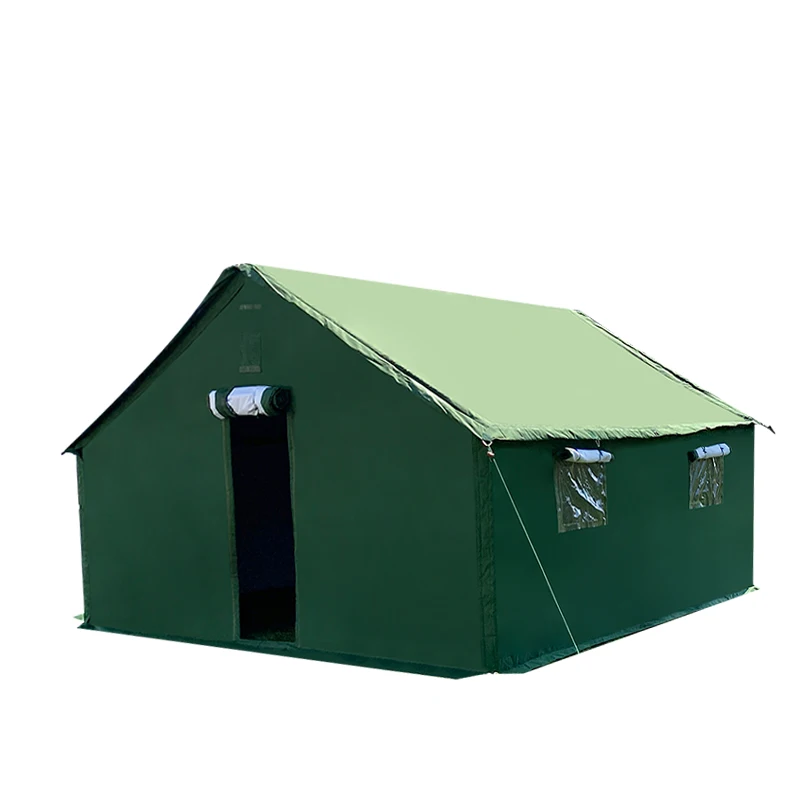 Outdoor Army-Green Camping Waterproof Canvas Emergency Shelter Heavy Duty Rescue Disaster Relief Tent