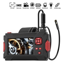 Dual Lens Endoscope Camera 4.3 Inch Screen HD1080P Sewer Inspection Borescope Aviation Connection Waterproof LEDs Record Video