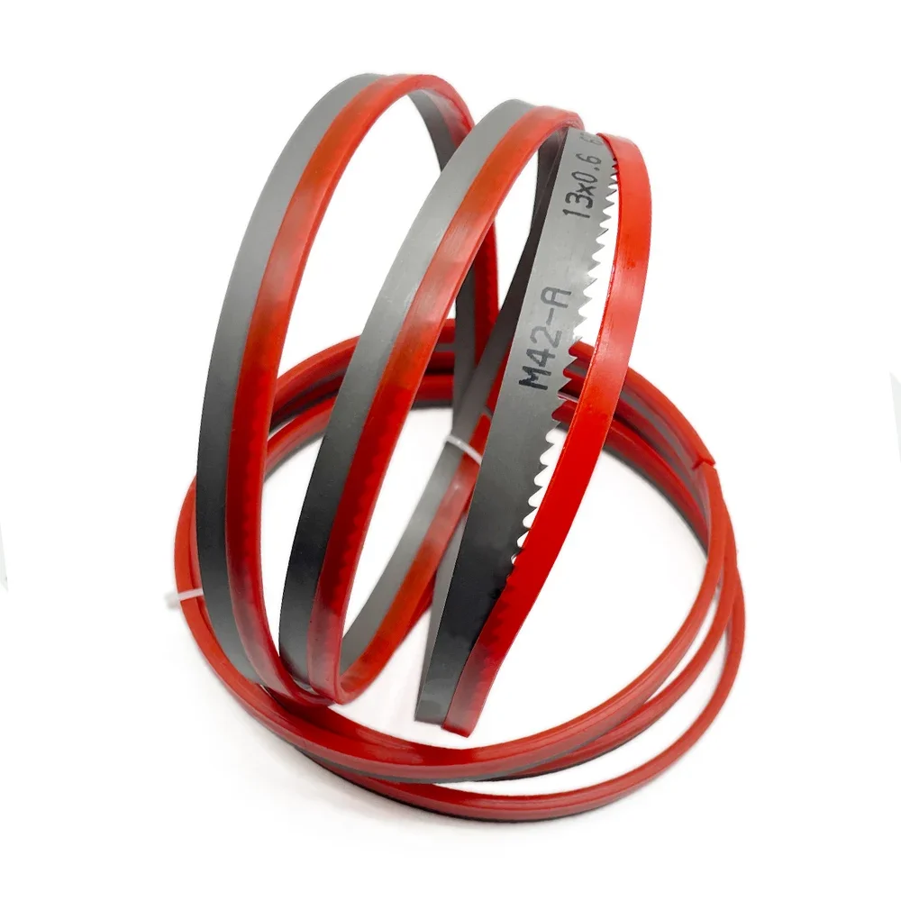 Lame per seghe a nastro M42 Bi-metallo 1/2 ". 1470mm 13mm con 6T 8/12T 14T 14/8T pi sega a nastro lama taglio legno duro, metallo.