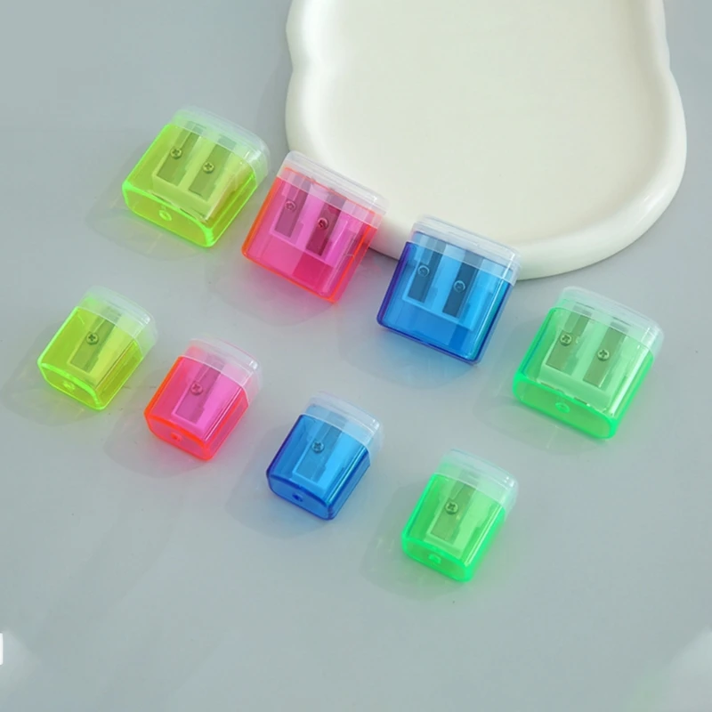 12Pcs SINGLE Hole Sharpener ขนาดเล็ก Sharpener Double Hole Sharpener สำหรับของขวัญเด็ก Dropship