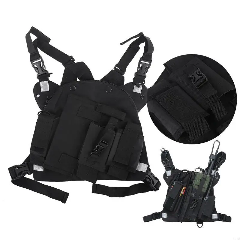 มัลติฟังก์ชั่ตั้งแคมป์ยุทธวิธีสายรัดพร้อมสายสะพายไหล่ปรับได้สําหรับเครื่องส่งรับวิทยุ UV-5R UV-82 UV-9R PLUS