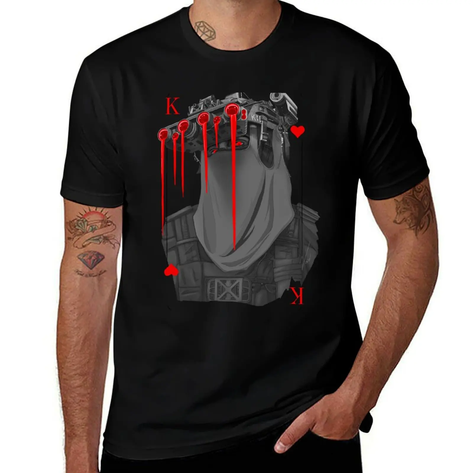 

King of Hearts T-Shirt vintage graphic tee blue archive blanks mens tall t shirts